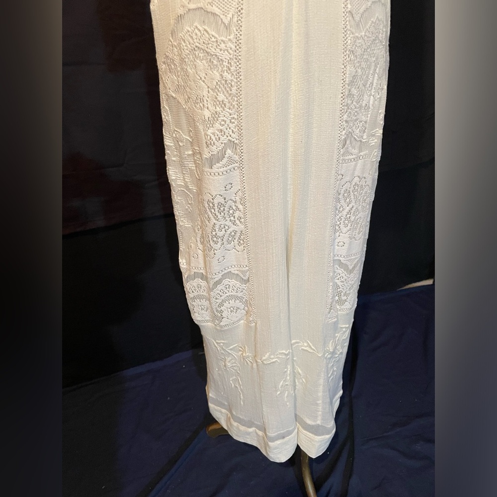 Free People 0 Ivory Cotton Maxi Dress Long Sleeves NWT - Picture 7 of 8